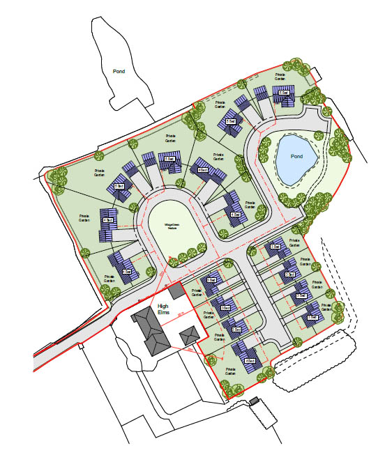 Site Layout for 16 house in the Green Belt